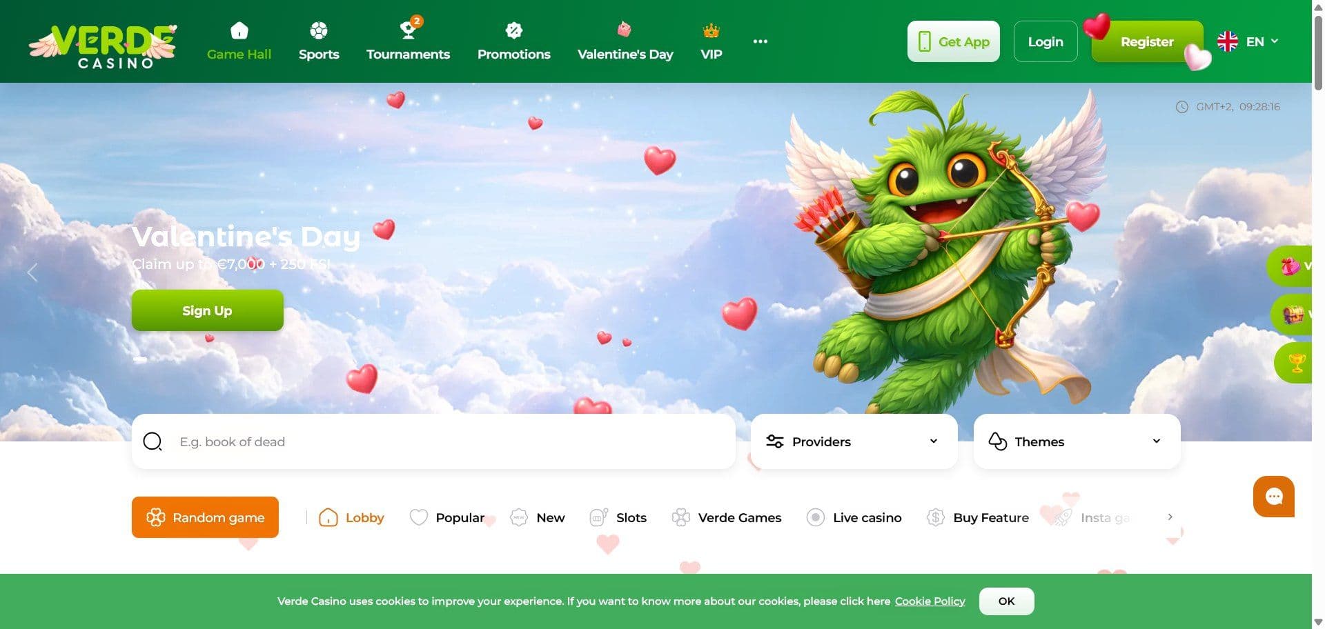 Verde Casino Home Desktop