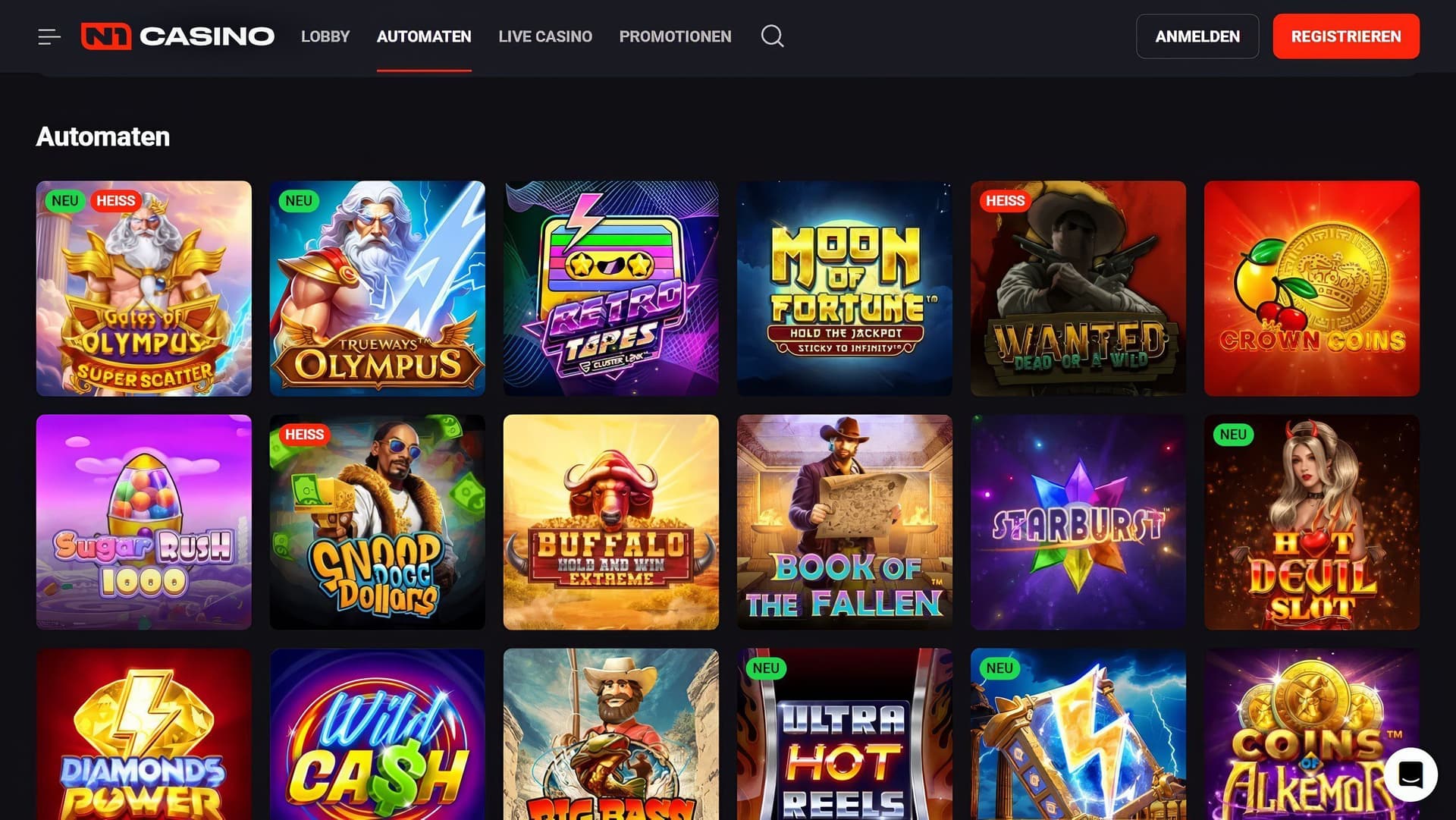 N1 Casino Spielautomaten Desktop