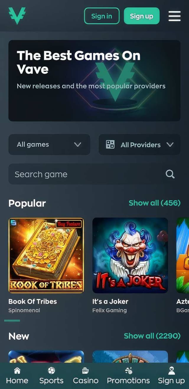 vave casino slots mobile