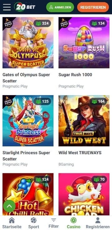 20Bet Slots Mobile