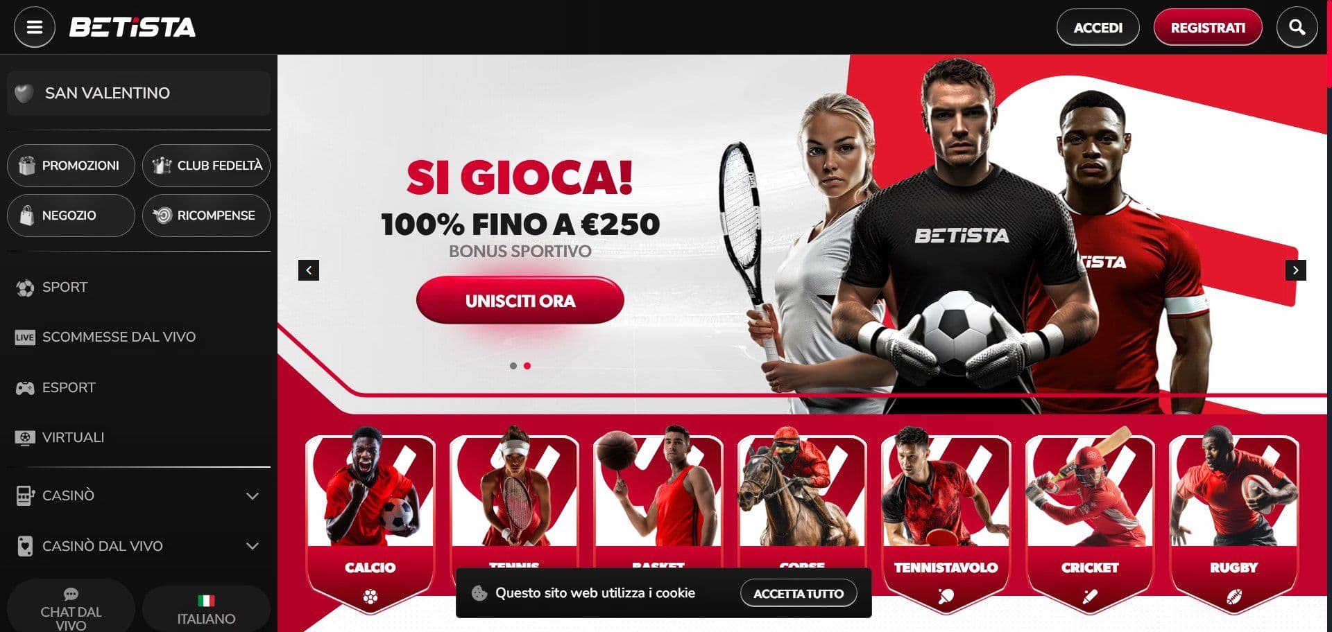 Betista Homepage Desktop