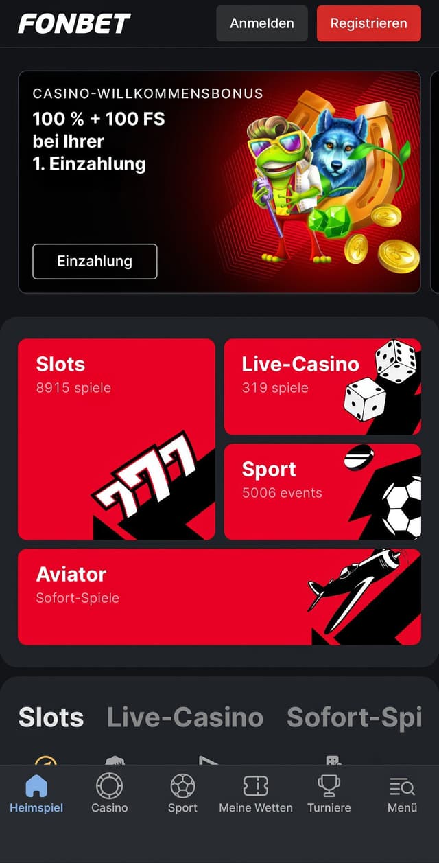 Fonbet Homepage Mobile