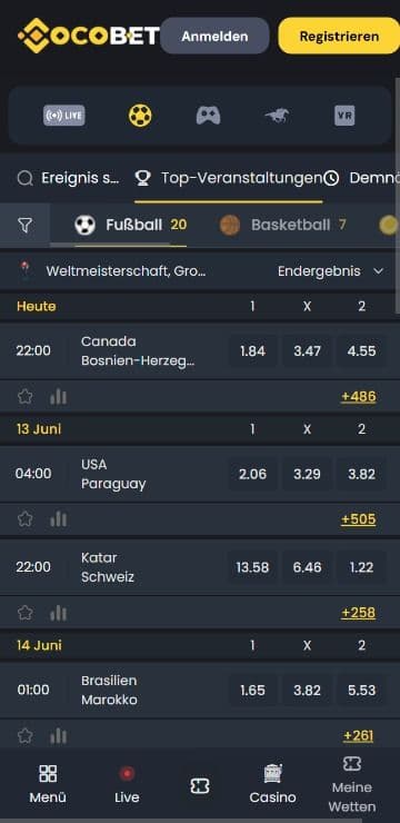 Cocobet Live Wetten Mobile