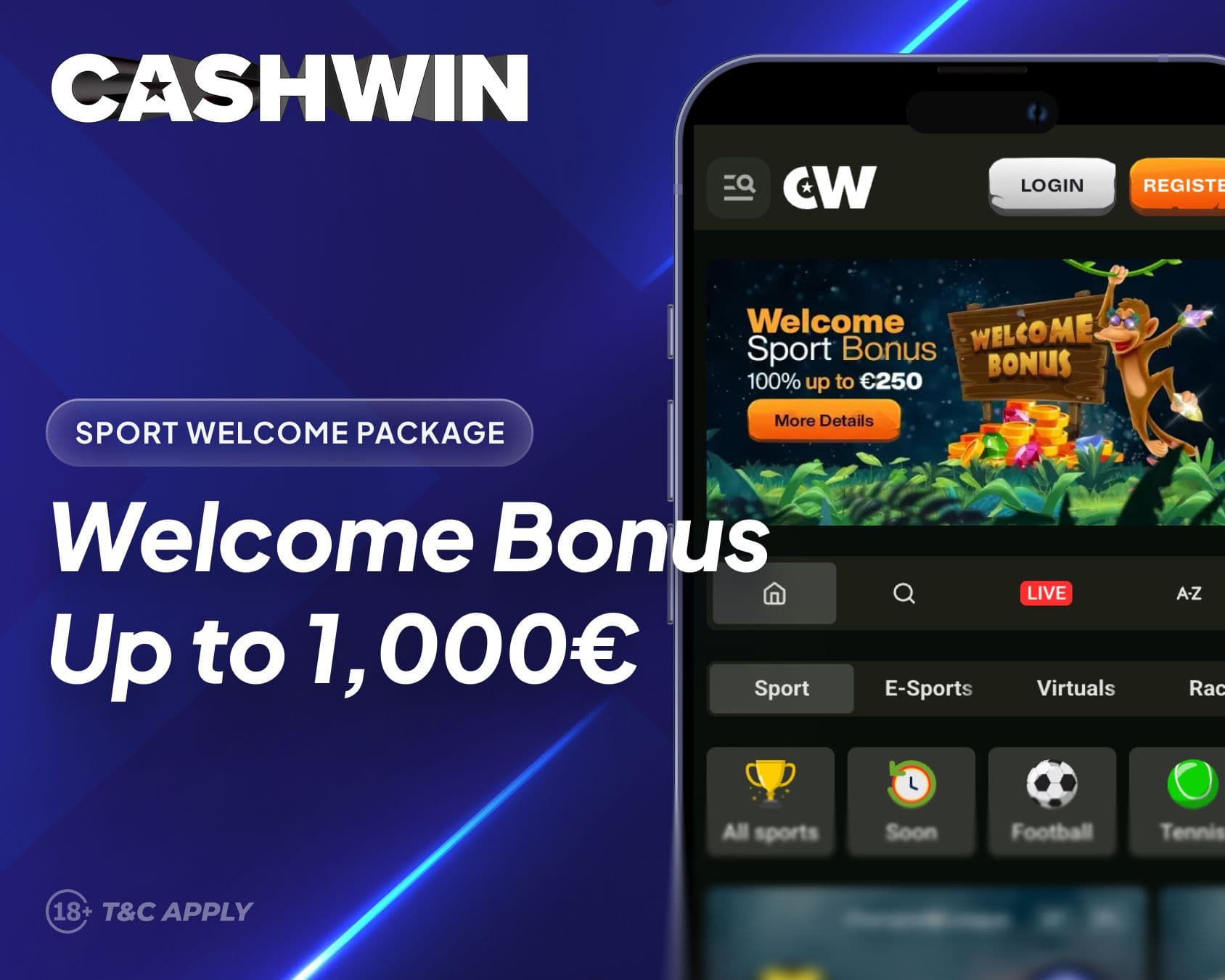 Cashwin sports welcome offer
