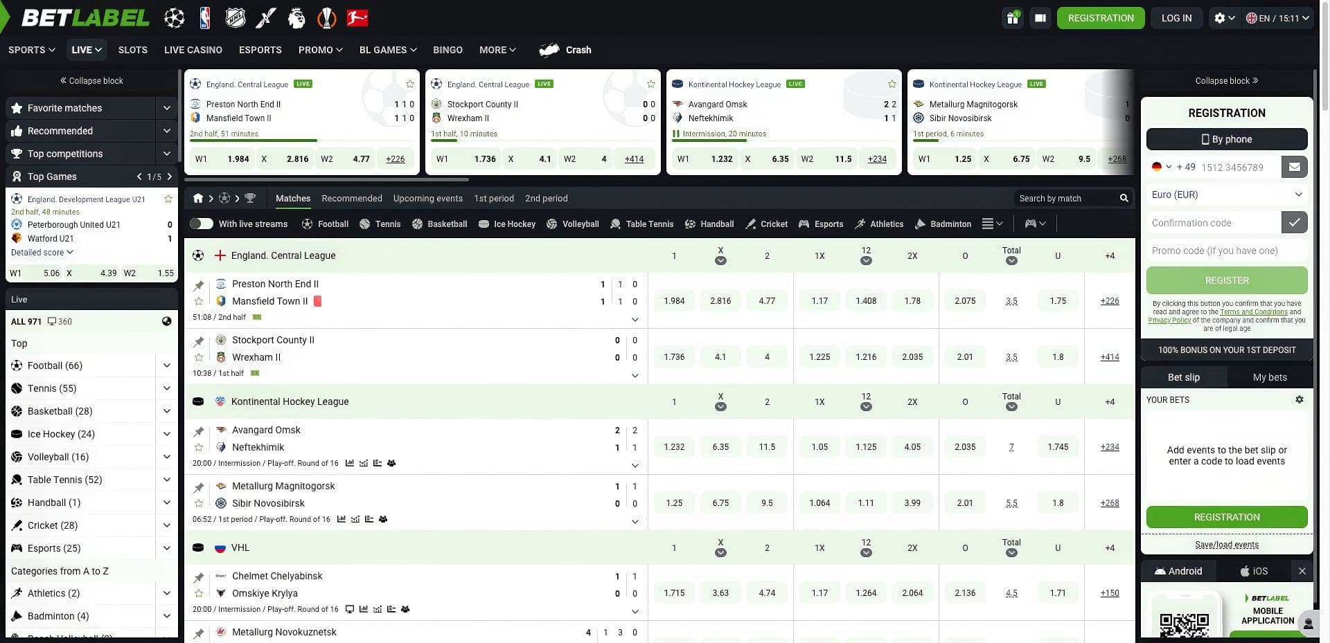 BetLabel Live Betting