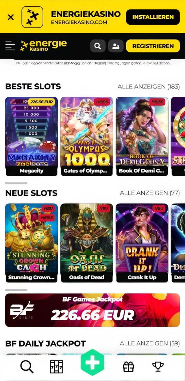 energiekasino slots mobile