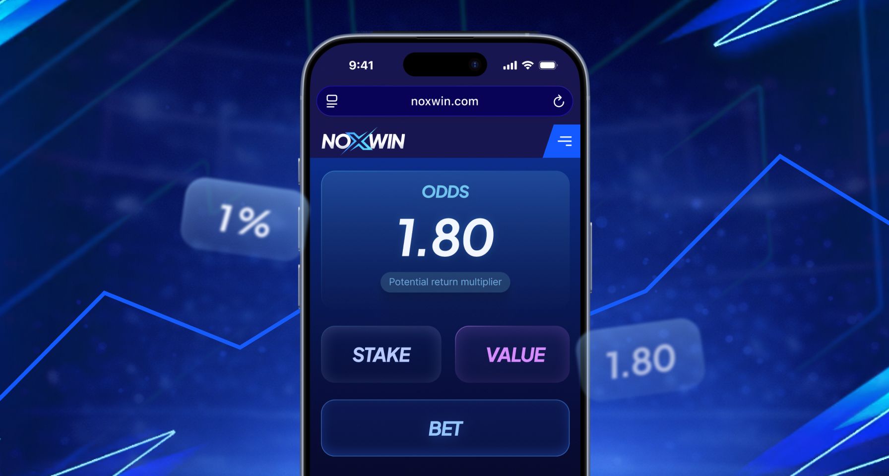 Sports betting glossary on a mobile screen with stake and value buttons, ideal for beginners learning betting terms.