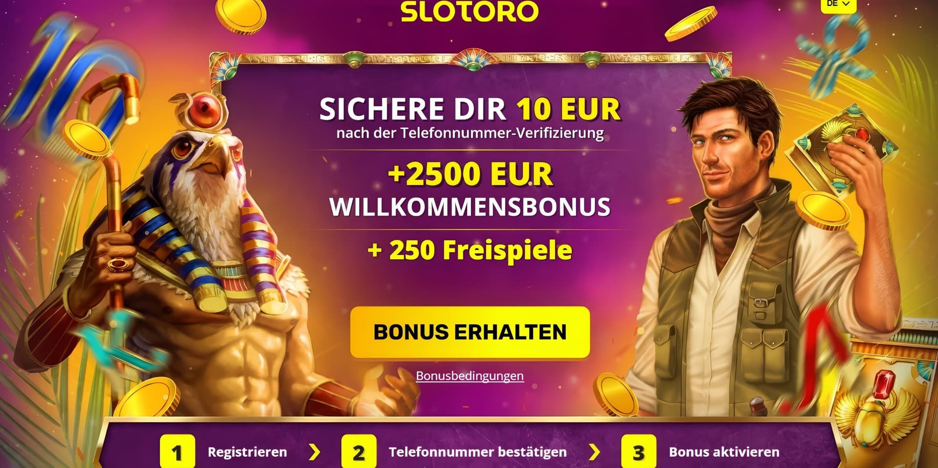 slotoro homepage desktop