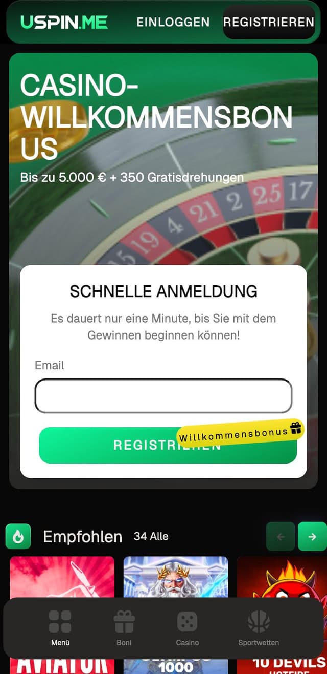 USpin Casino Bonus