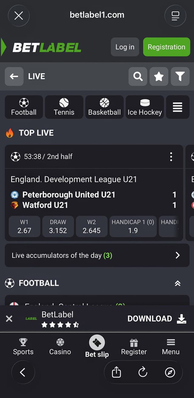 BetLabel Mobile Live Betting