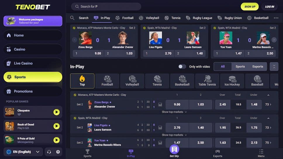TenoBet Live Betting