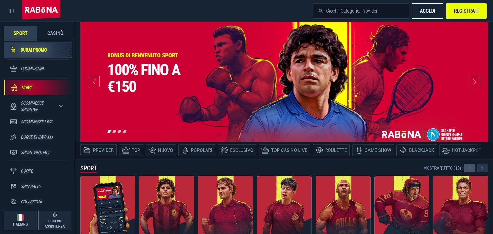Rabona Scommesse Sportive Home Desktop