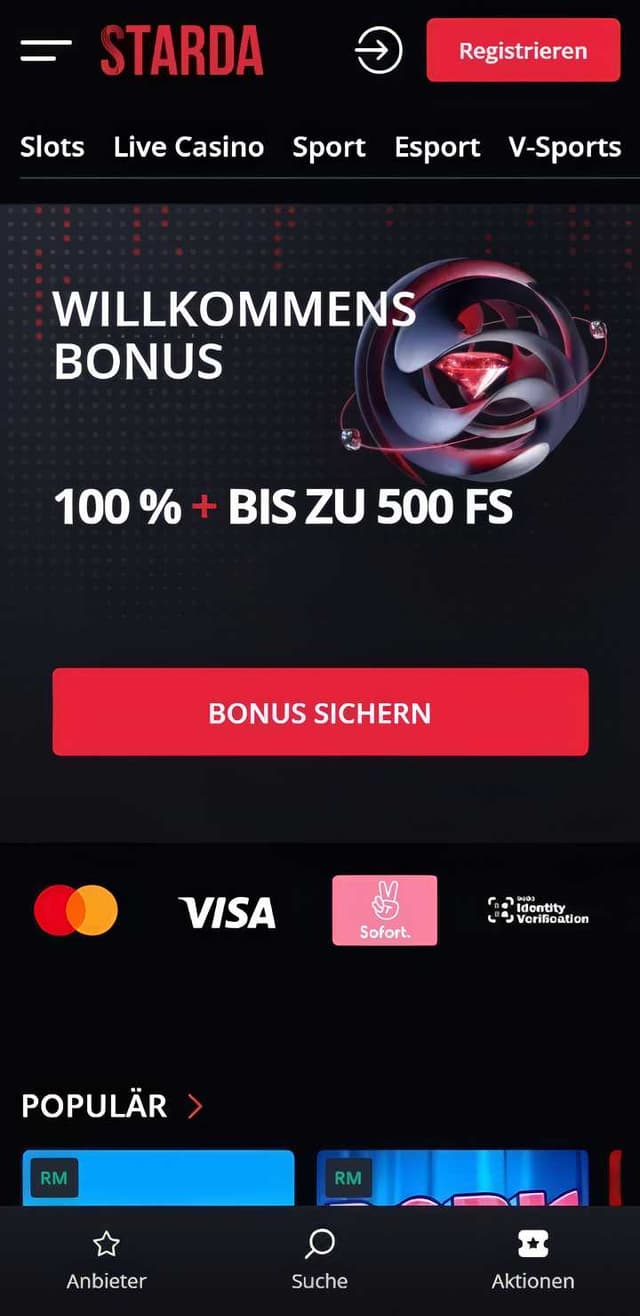 starda casino homepage mobile