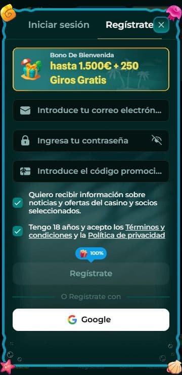 Registro en Slotrize.