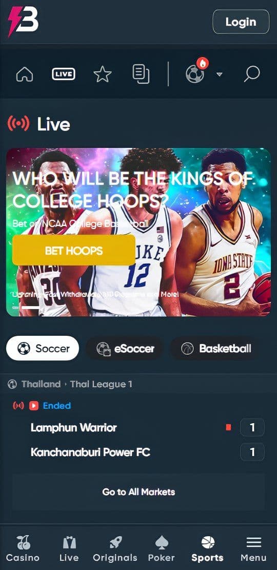 Betplay.io Live Betting on Mobile
