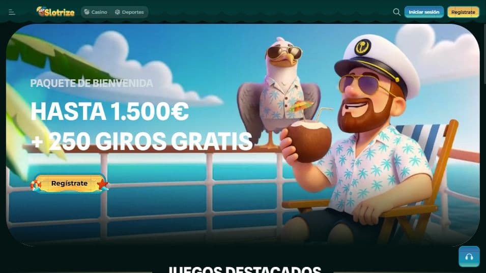 Página de inicio de Slotrize