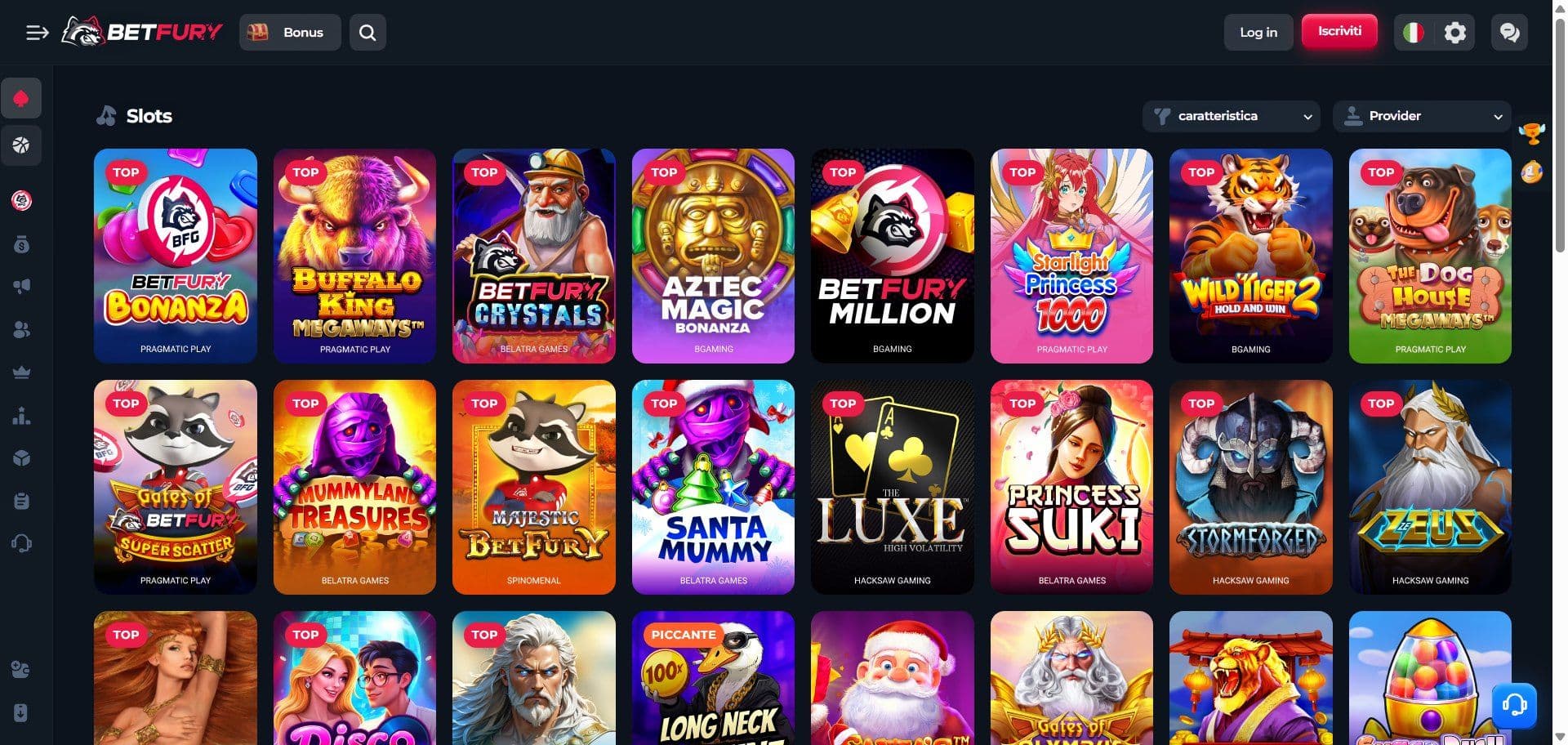 Betfury Slots Desktop