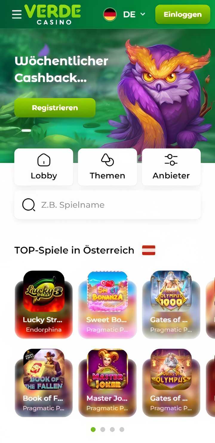 verde casino homepage mobile