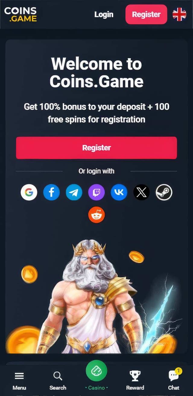 coins.game homepage mobile