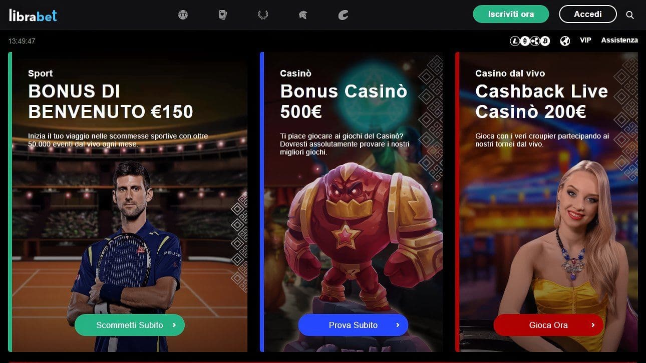 LibraBet Sito Ufficiale Desktop