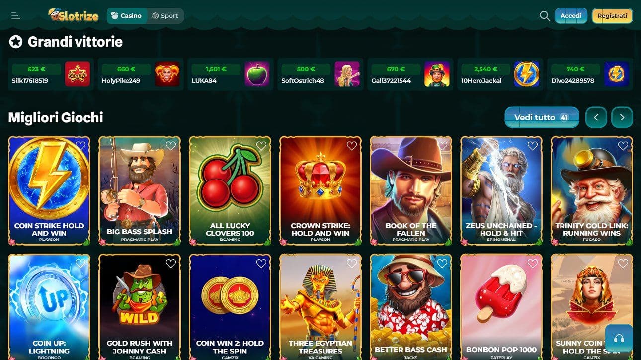 Slotrize Slot Desktop