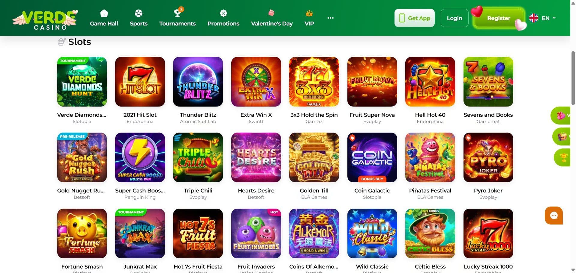 Verde Casino Slots Desktop