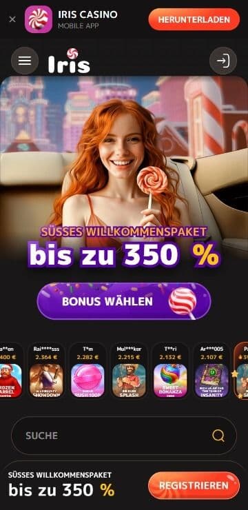 Iris Casino Homepage Mobile