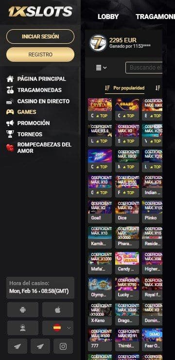 Tragamonedas de 1xslots