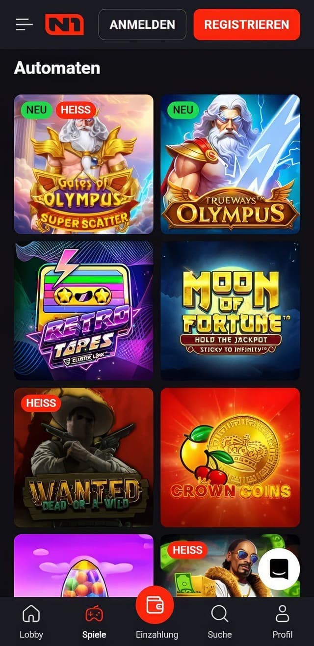 N1 Casino Spielautomaten Mobile