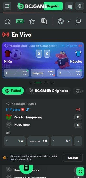 Apuestas en vivo de 22bet mobile