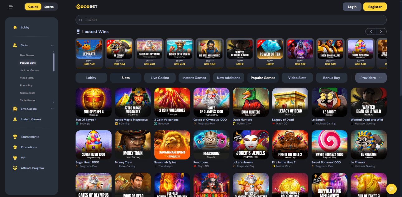 cocobet slots desktop