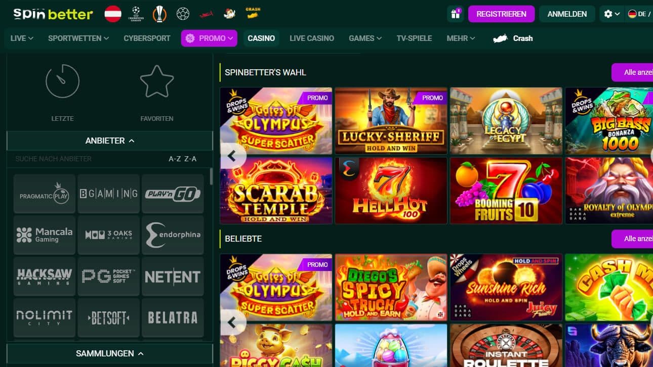 spinbetter spielautomaten desktop