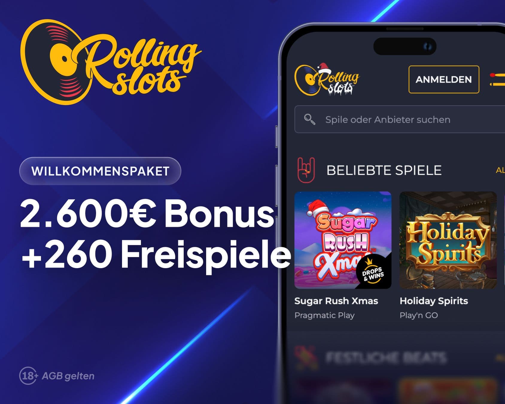 RollingSlots Casino Willkommenspaket