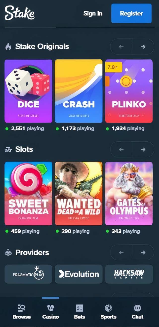 stake.com homepage mobile