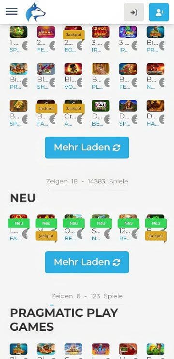 slot mobile page